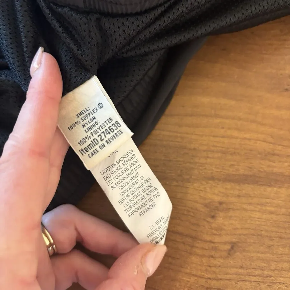 L.L. Bean Mens 3X Black Swim Trunks With Pockets Pull On Beach